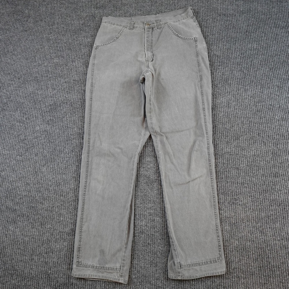 Vintage Patagonia Pants Womens 14 Light Wash Gray High Rise Straight 100% Cotton